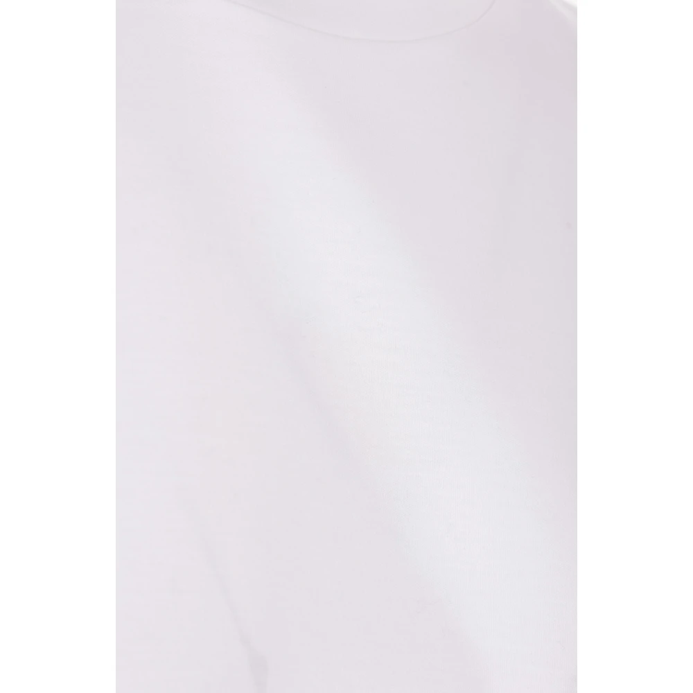 Max Mara Wit Katoenen T-shirt met Tonaal Logo Borduurwerk White Dames