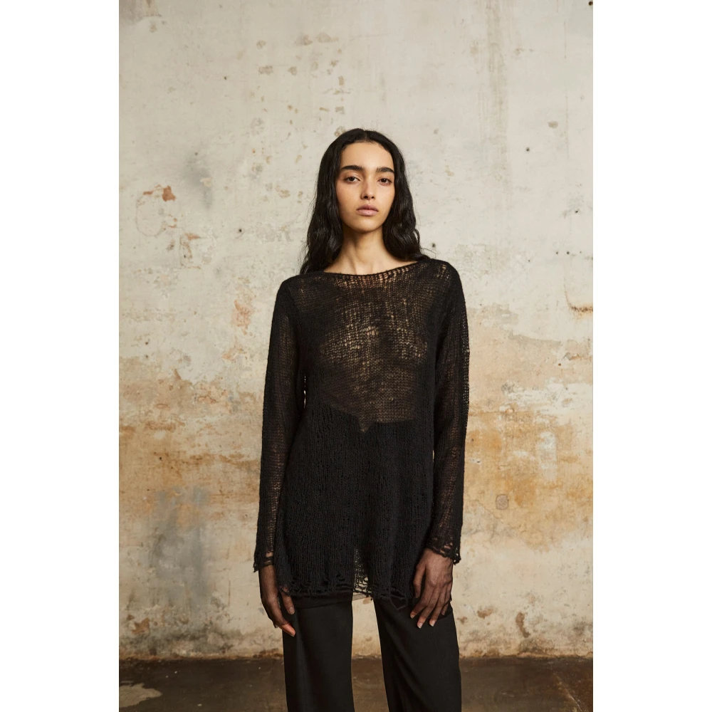 Cortana Onye alpaca jersey zijde en kasjmier zwart Black Dames