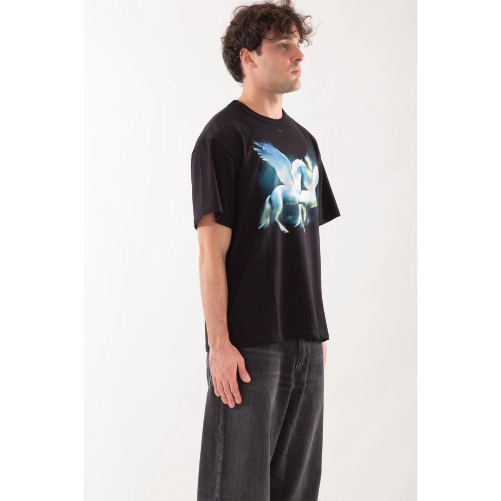 Misbhv Zwart Paarden Print Tee Black Heren