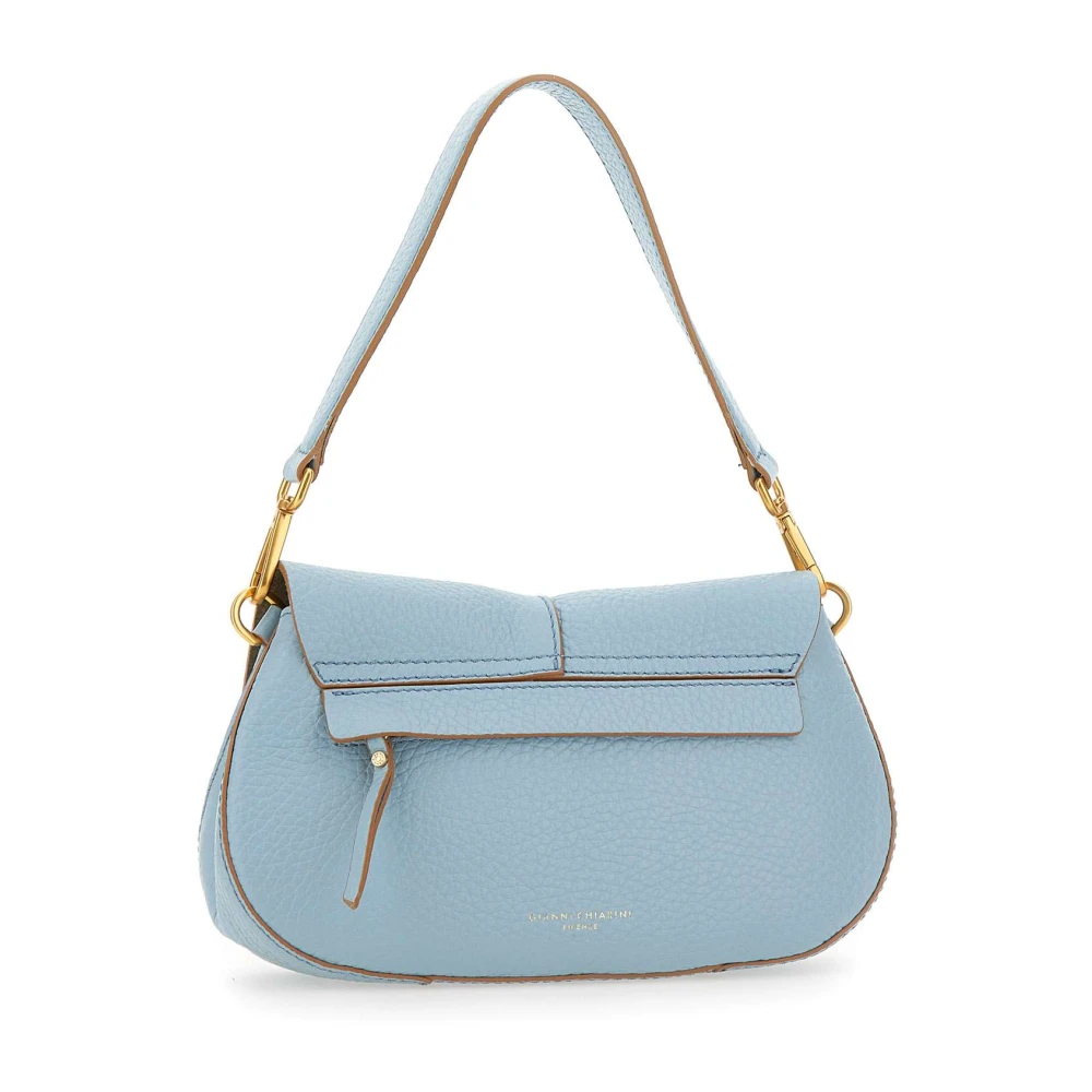 Gianni Chiarini Blauwe Leren Schoudertas met Klep Blue Dames