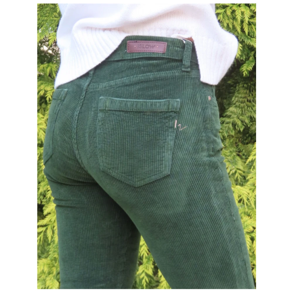Islow Corduroy Slim 7 8 Broek Green Dames