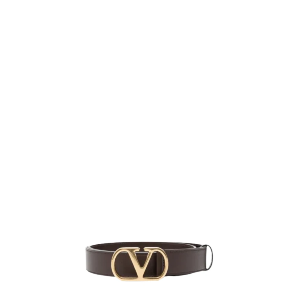 Valentino Garavani , Belts, Female, Brown, 75 Cm, Vlogo Leather Belt