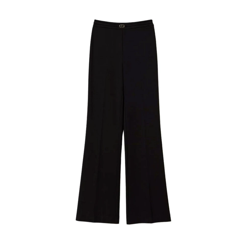 Twinset Recht gesneden Milano Gebreide Broek Black Dames