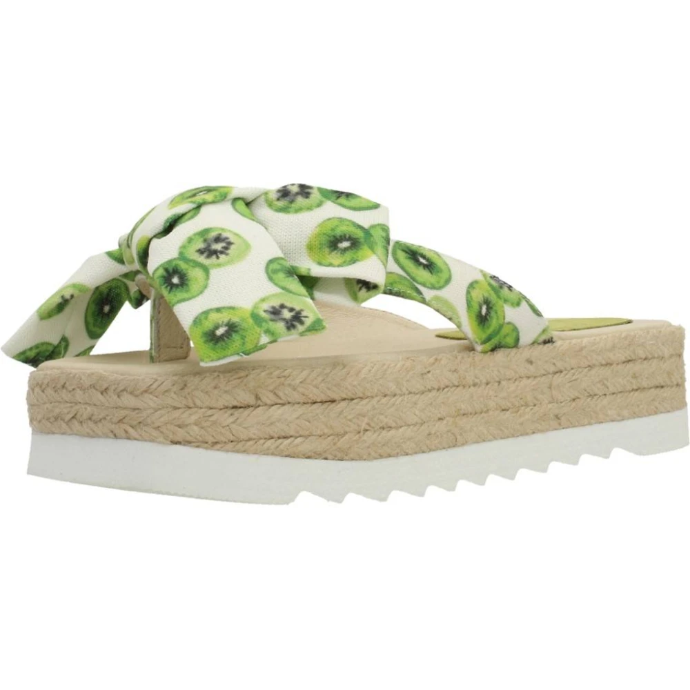 Jeffrey Campbell Espadrilles Sliders Flip Flops Green Blue Multicolor White Dames