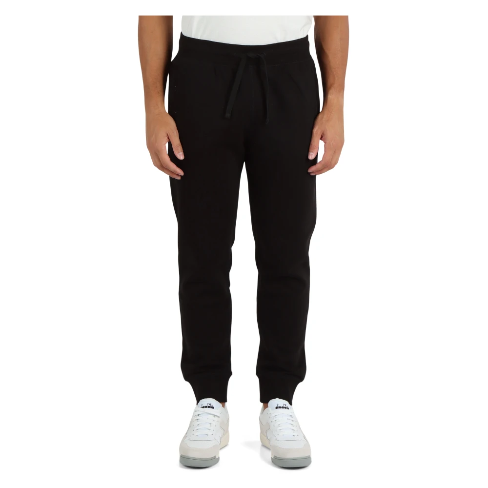 Ellesse Sportieve katoenen sweatpants met voorlogo patch Black Heren