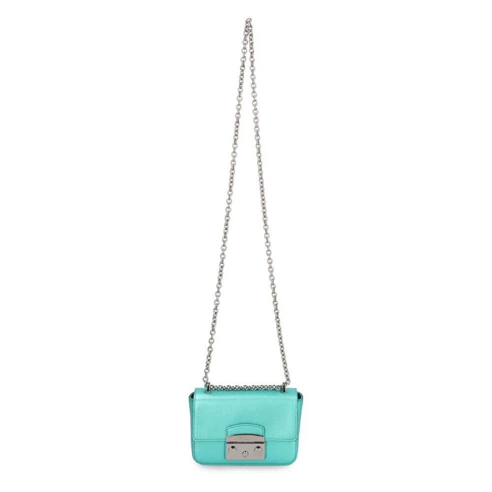 Furla Mini Crossbody Tas met Flip-Lock Sluiting Blue Dames