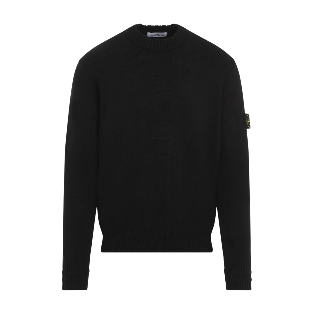 Stone Island Zwarte Sweater 79% Katoen Heren Black Heren