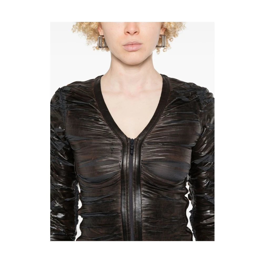 Diesel Cederbruin Cut-Out V-Hals Jas Brown Dames