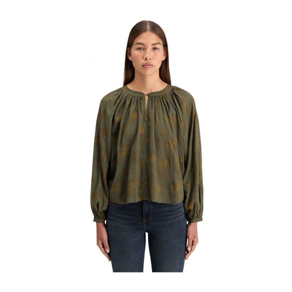 Scotch & Soda Gedrukte Modal Top Blouse Green Dames