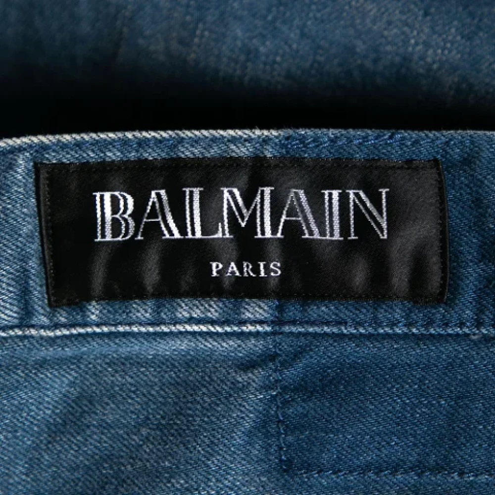 Balmain Pre-owned Cotton bottoms Blue Dames