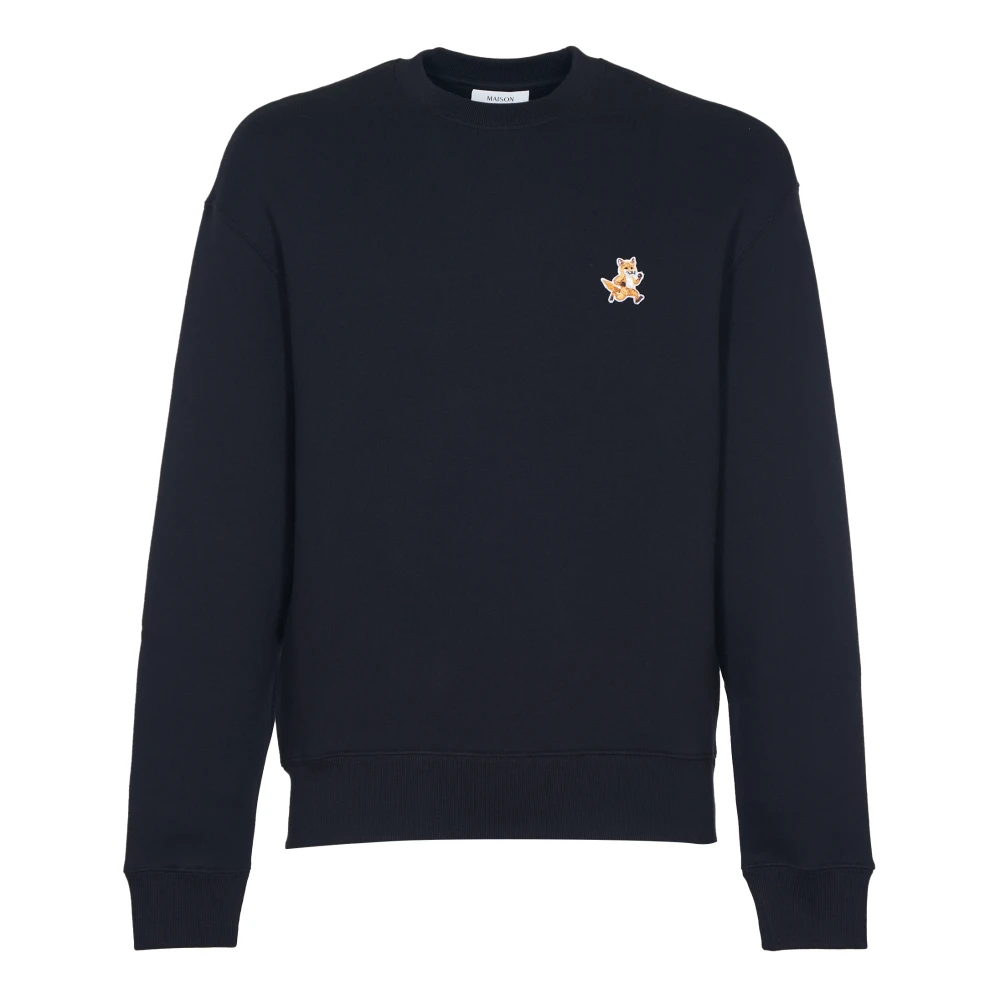 Maison Kitsuné Zwarte Speedy Fox Patch Sweater Black Heren