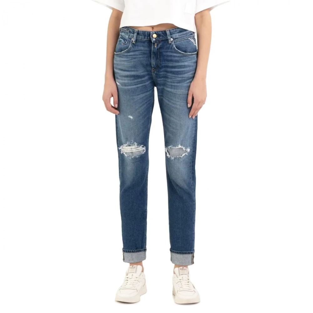 Replay Women's Blue Jeans, Female,, Boyfit Jeans Marty Dark W26