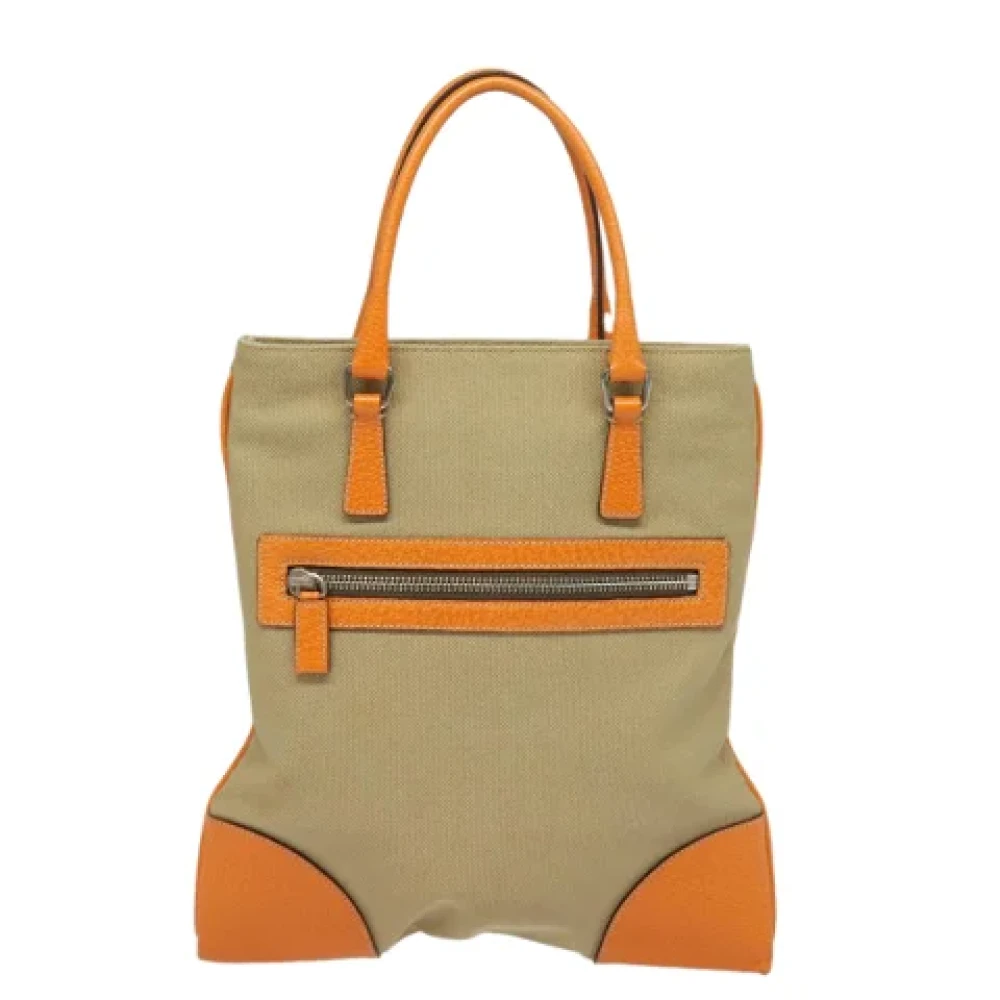 Prada Vintage Pre-owned Canvas handbags Orange Dames