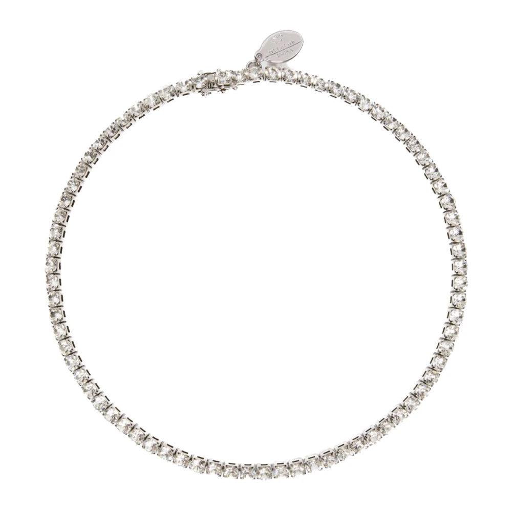 Max Mara Weekend Metall och Strass Halsband Gray, Dam