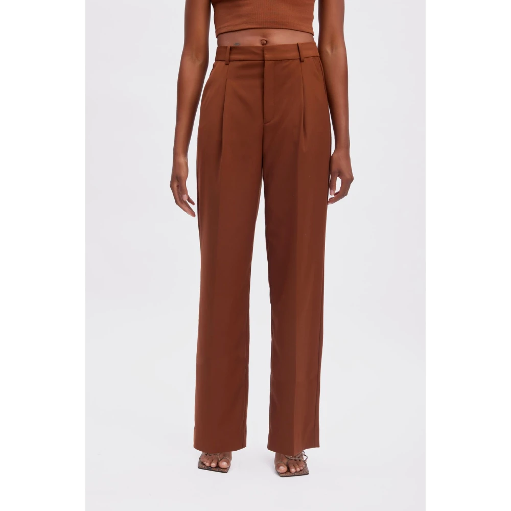 Gestuz Wijde broek Regular Fit Brown Dames