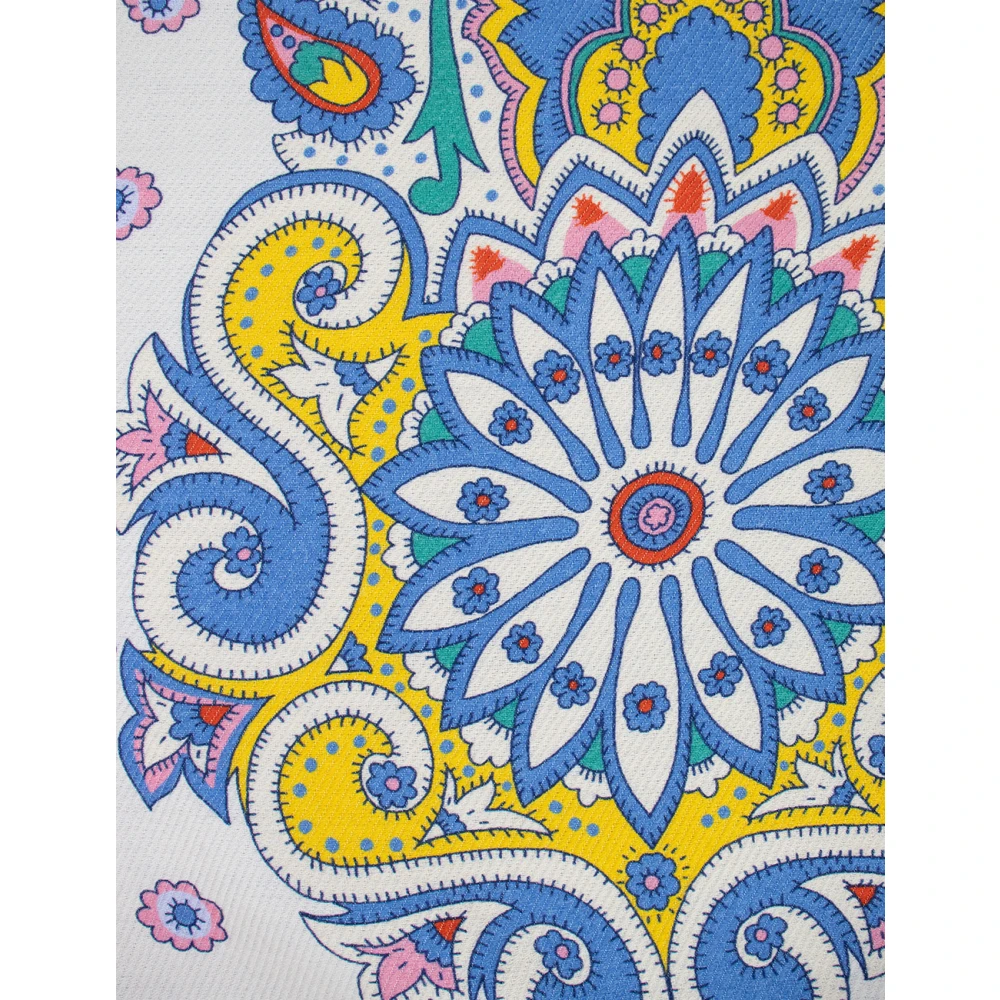 ETRO Bloemen Jacquard Wollen Cape Multicolor Dames
