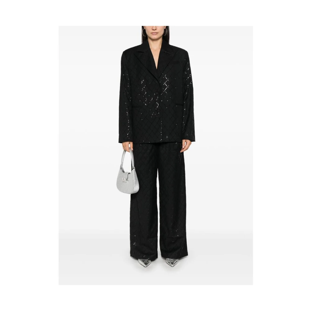 Rotate Birger Christensen Wide Leg Trousers Black Dames