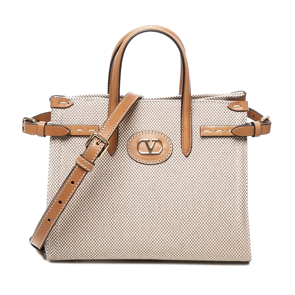 Valentino Garavani Stijlvolle Kleine Tote Tas Beige Dames
