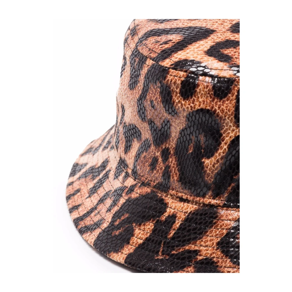 Stand Studio Leopard Print Bucket Hat Brown Dames