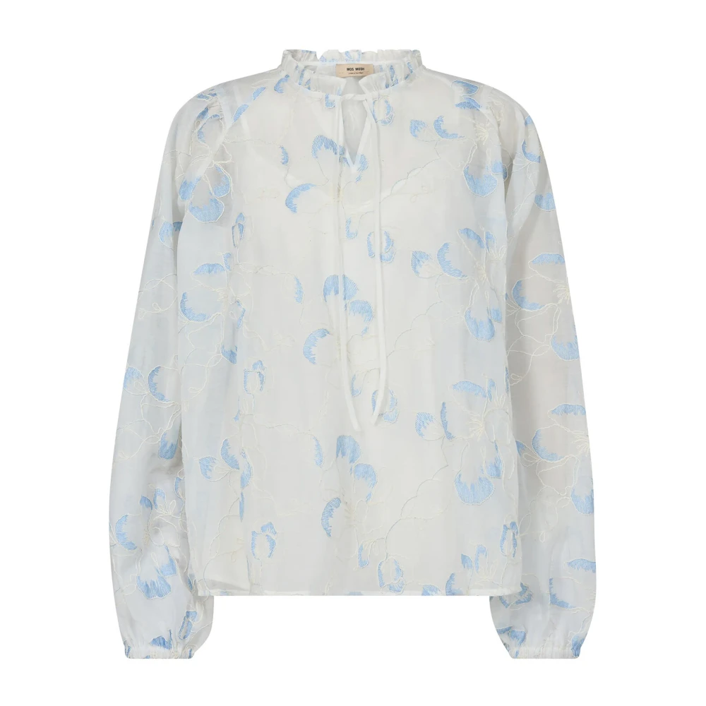 MOS MOSH Vrouwelijke Witte Blouse met Ruche White Dames