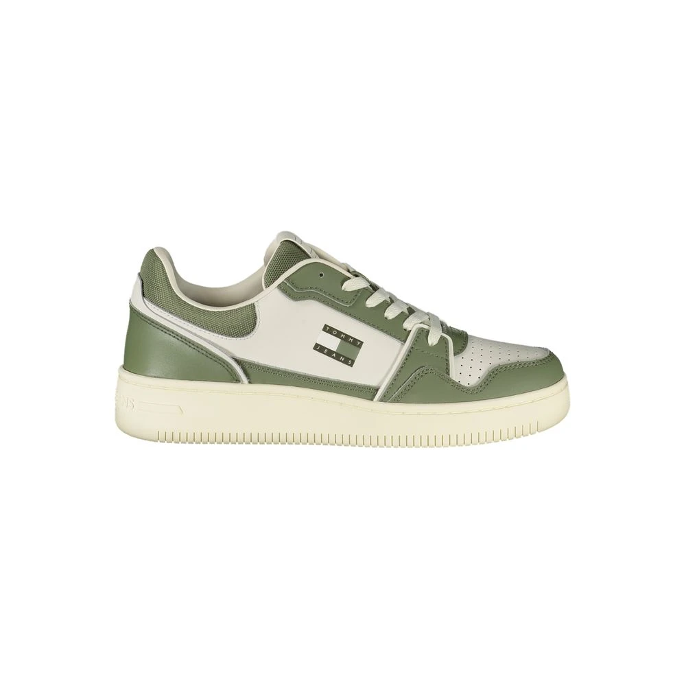 Tommy Hilfiger Men's Green Sneakers, 10 Uk, Leather Sneaker