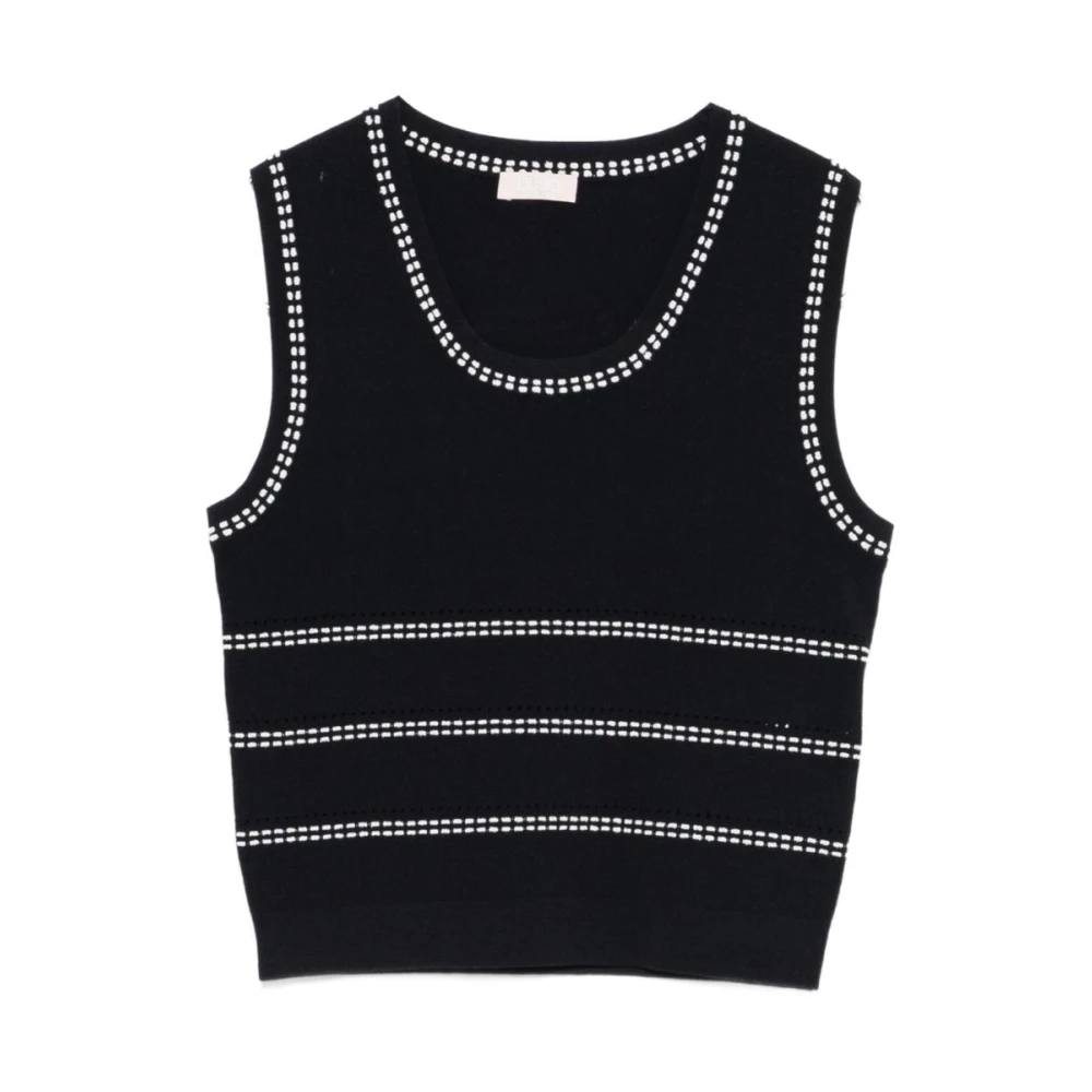 Liu Jo Kvinno Svart Stickade Tröjor Dam, L, White Sweaters