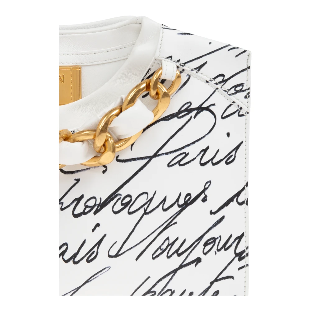 Balmain Leren Clutch White Dames
