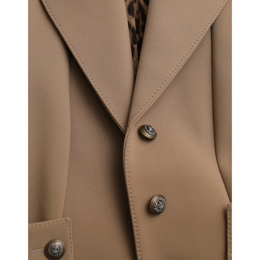 Dolce & Gabbana Bruine Knoopsluiting Trenchcoat Jas Brown Dames