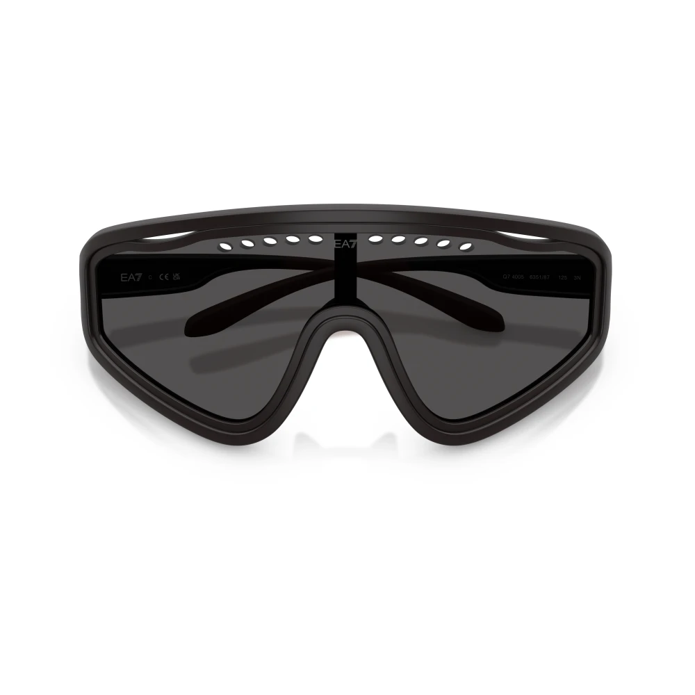 Ea7 Unisex Grey Irregular-Shaped Sports Sunglasses - Image 3