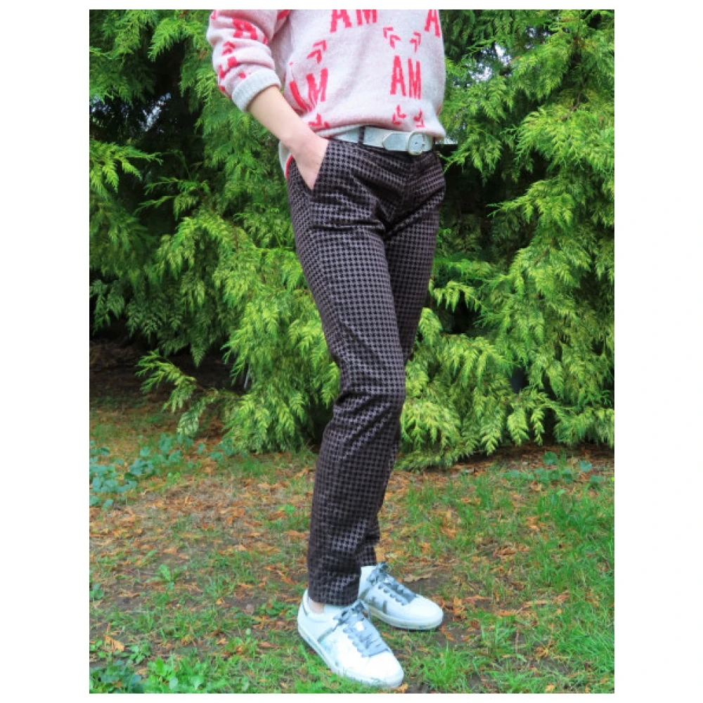 Mason's Jacqueline Pied-de-Poule Broek Brown Dames