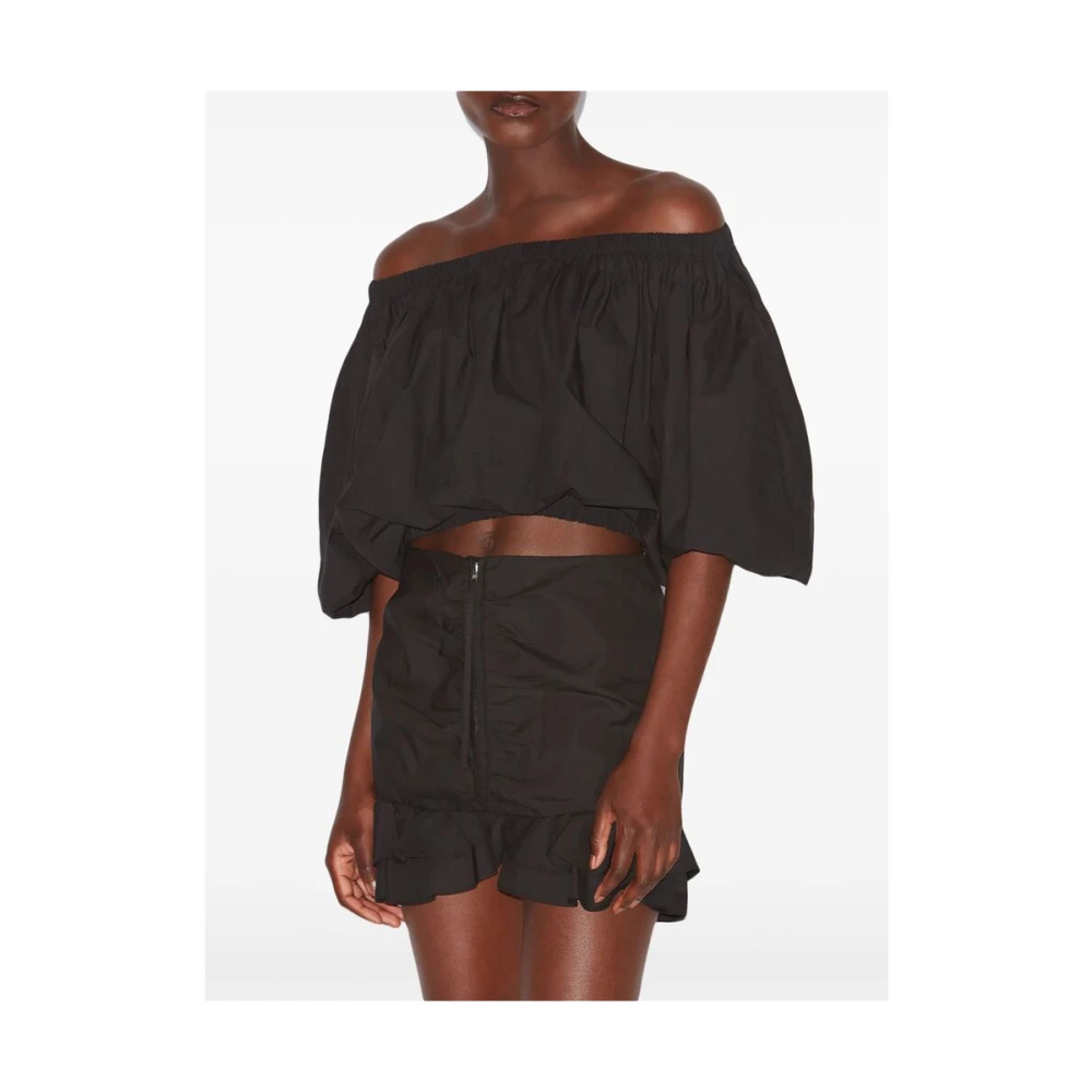 Isabel Marant Étoile Zwarte Off-Shoulder Crop Top Black Dames