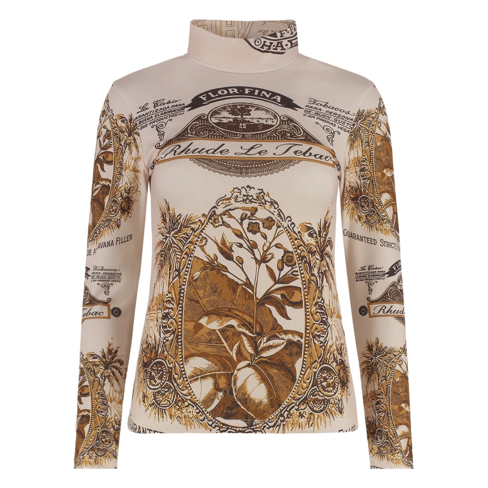 Rhude Top met lange mouwen en contrastprint Multicolor Dames