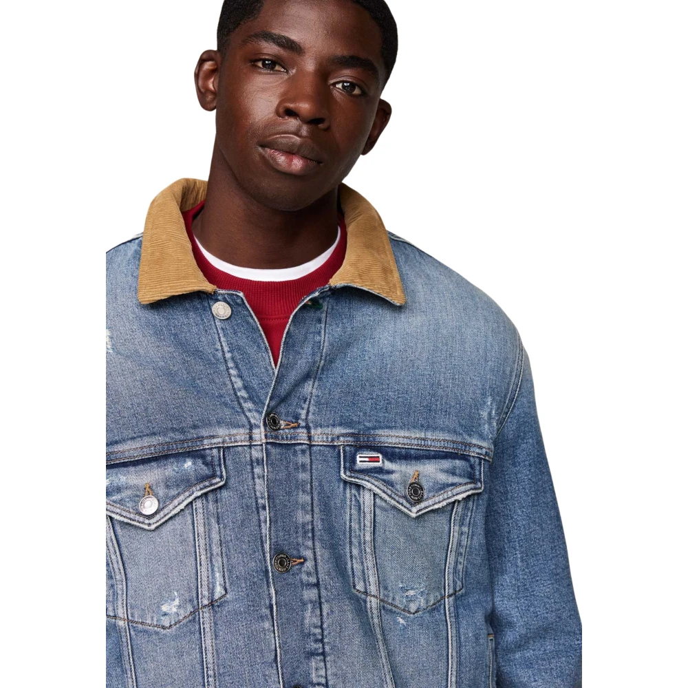 Tommy Hilfiger Denim Jassen met Contrast Kraag Blue Heren