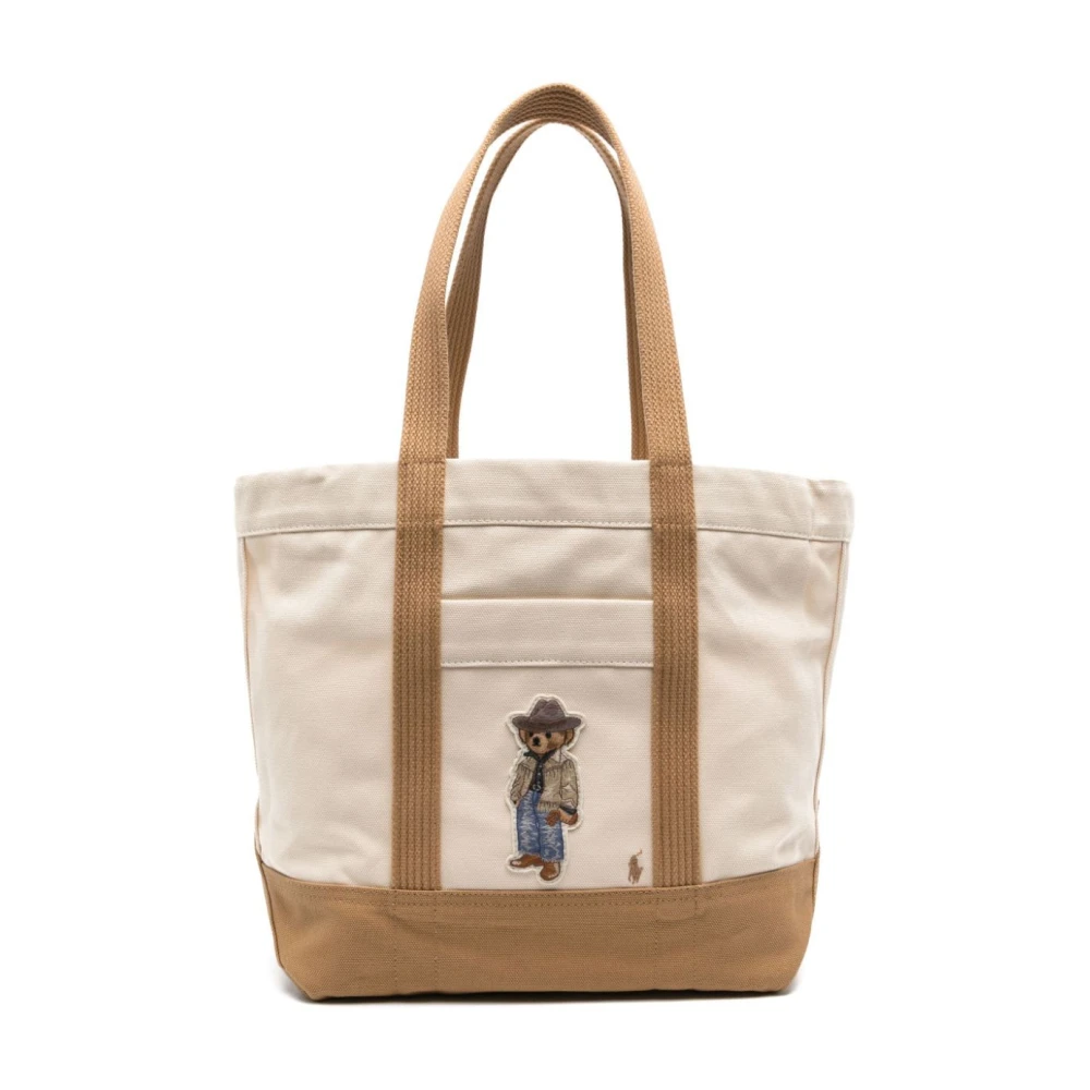 Polo Ralph Lauren Casual Multicolor Katoenen Tote Tas Beige Dames