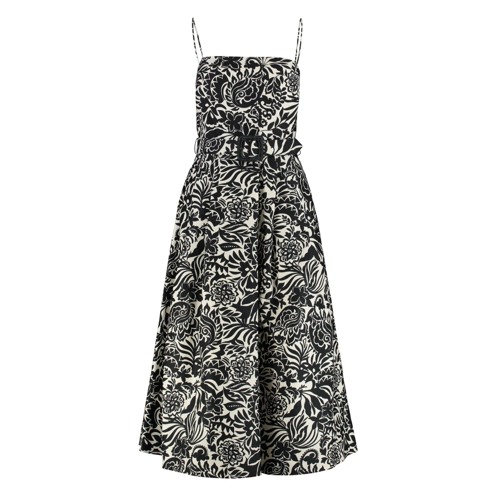 Ralph Lauren Women's Black Midi Dresses, Xs, Floral Printed Midi Slip Dress