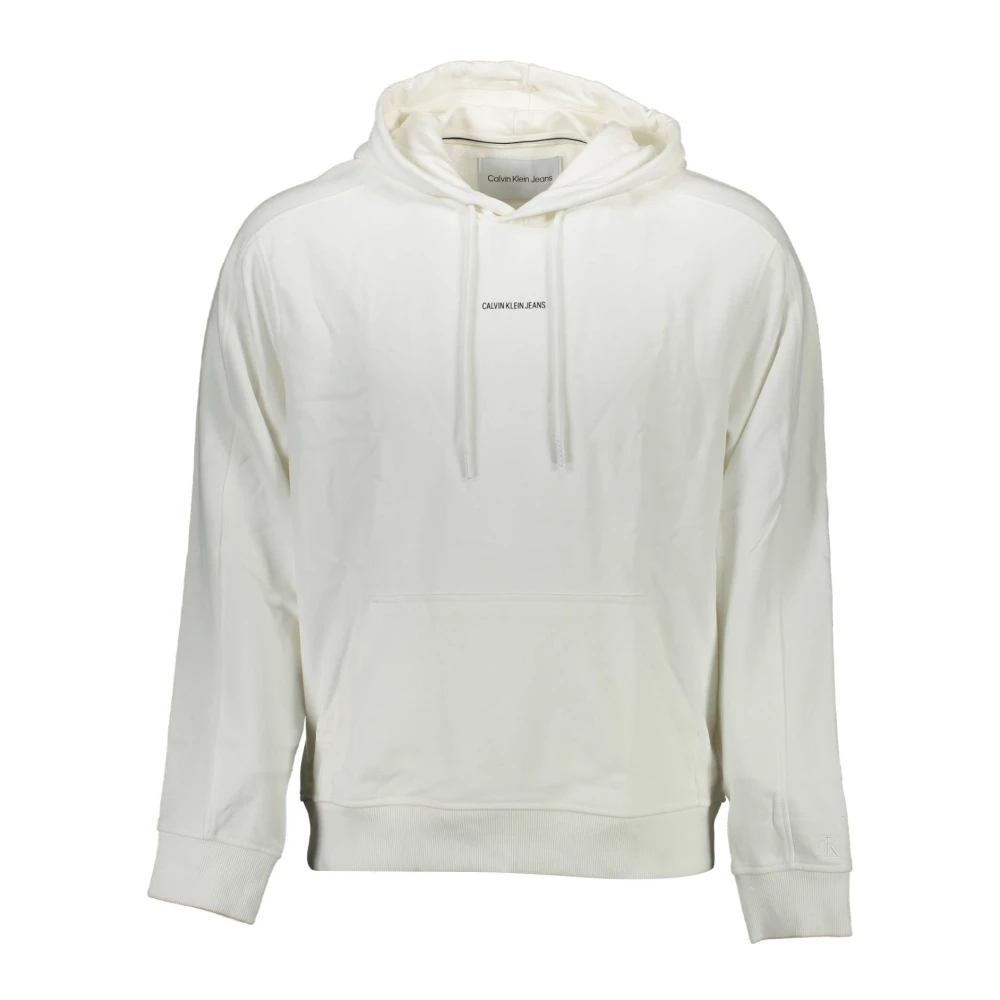 Calvin Klein Hoodie Vit Långärmad Tryck Logo White, Herr