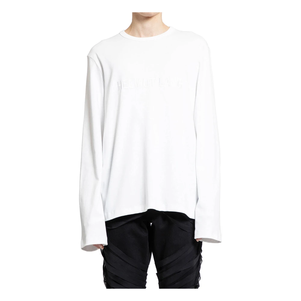 Helmut Lang Oversized T-shirt met geborduurd logo White Heren