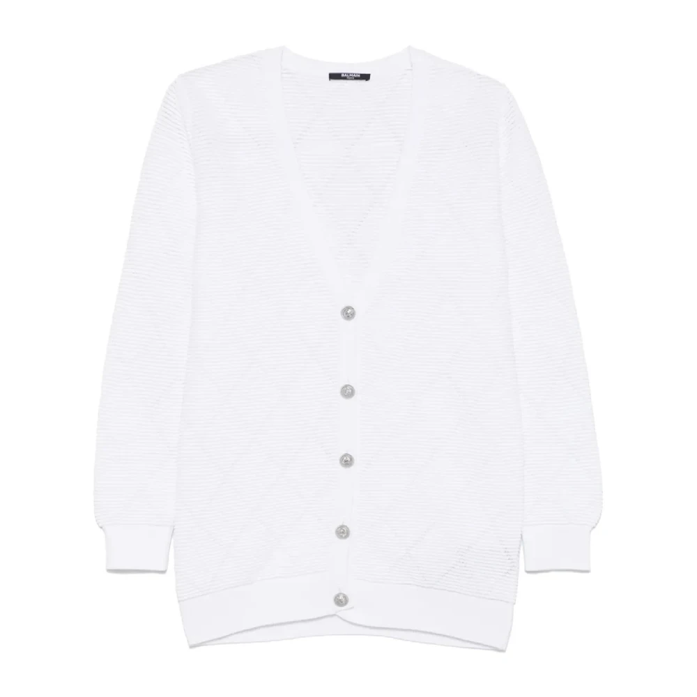 Balmain Girls White Stylish Knit Cardigan For - Kids Cardigans - 14 Y - Kids