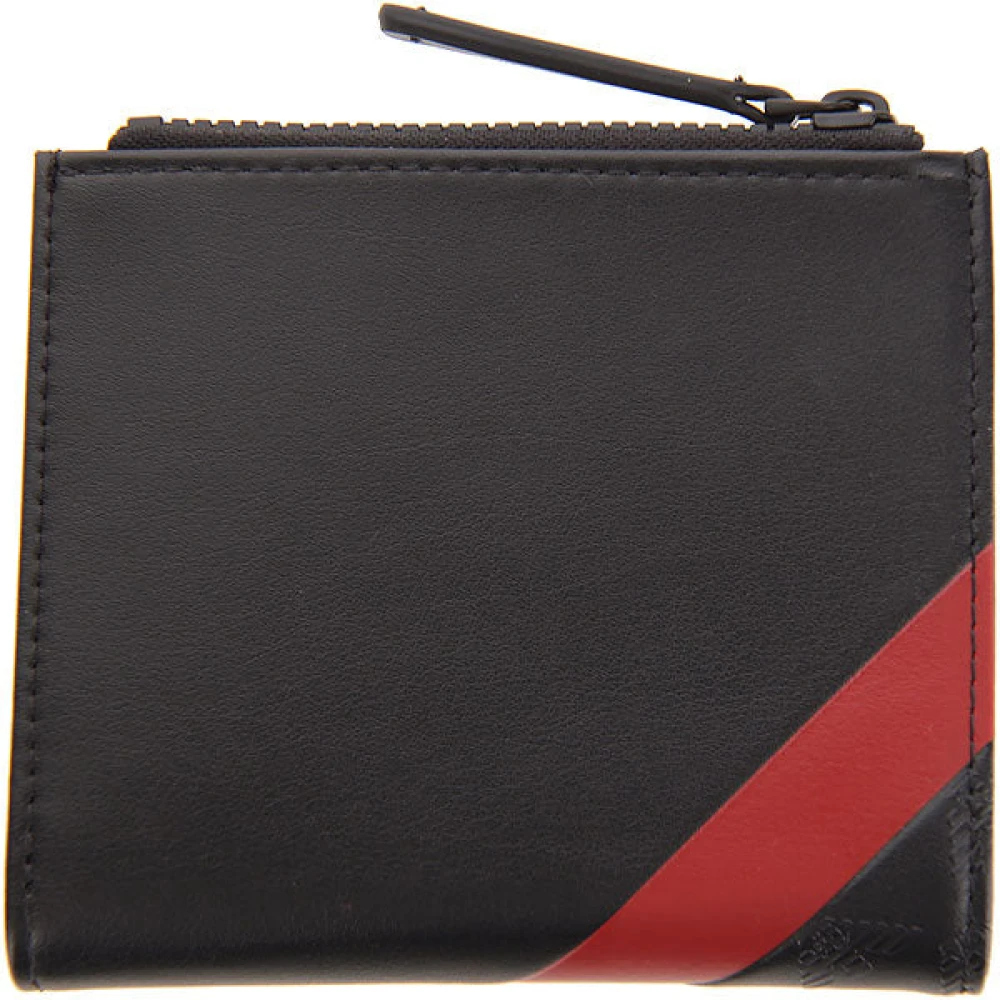 Emporio Armani Zwarte Herenportemonnee met Creditcardhouder en Muntvakje Black Heren