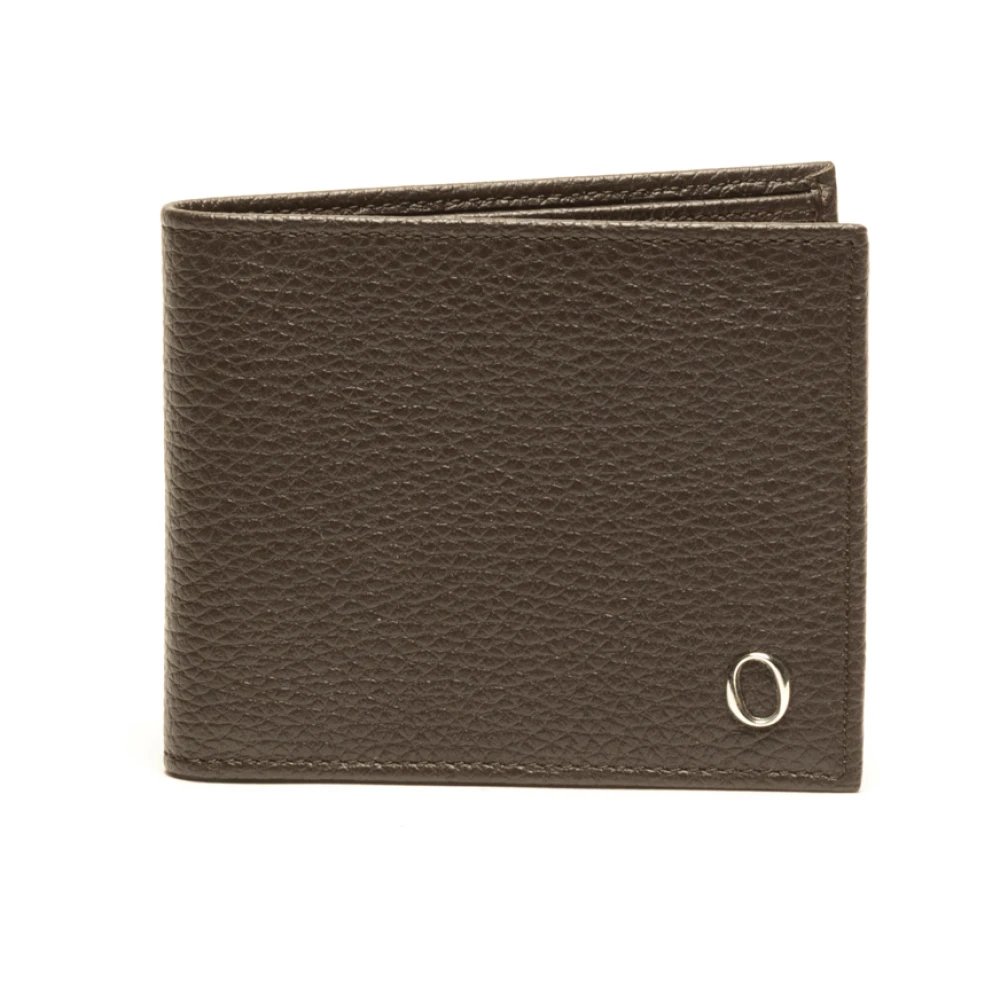 Orciani Leren Portemonnees in Ebony Black Heren