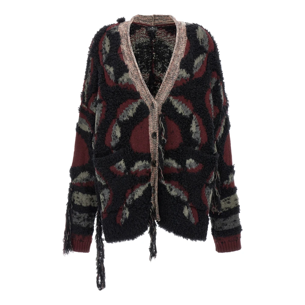 Etro Women's Multicolor Fringed Oversized Cardigan - Cardigans - 2XS - Knitwear