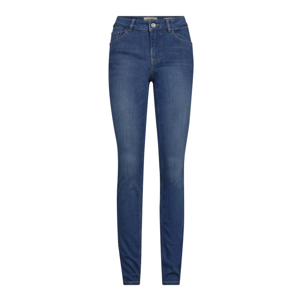 MOS MOSH Slim-fit High Waist Deluxe Jeans Blue Dames