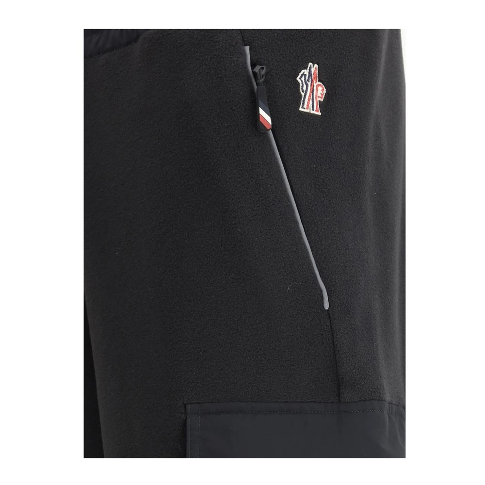 Moncler Fleece Jogger Sweatpants met Cargo Zakken Black Heren