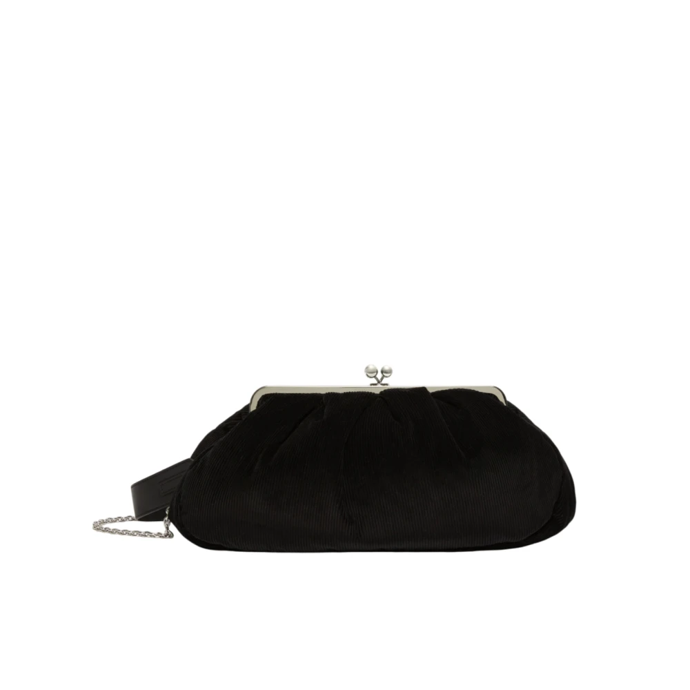 Max Mara Weekend Zwarte Velvet Pasticcino Tas Groot Black Dames