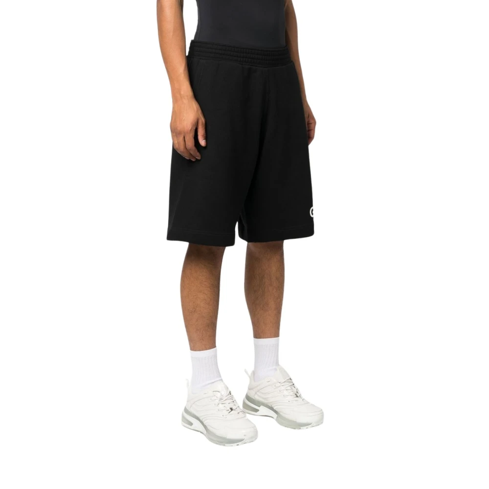 Givenchy Zwarte Jersey Katoenen Jogging Shorts met Logo Print Black Heren