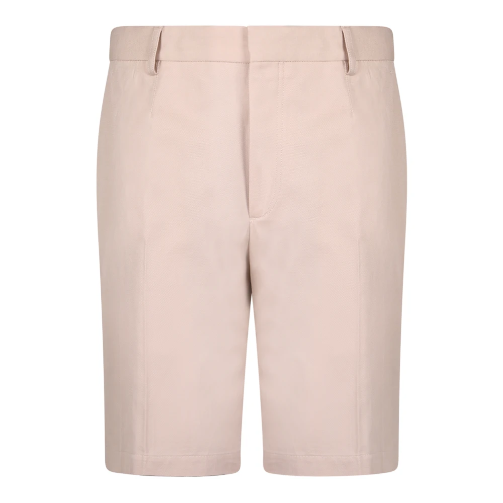 Zegna Mannelijk Beige Korte Broeken Heren, L, Katoen, Klassieke Katoenen En Linnen Shorts Met Rechte Pijpen