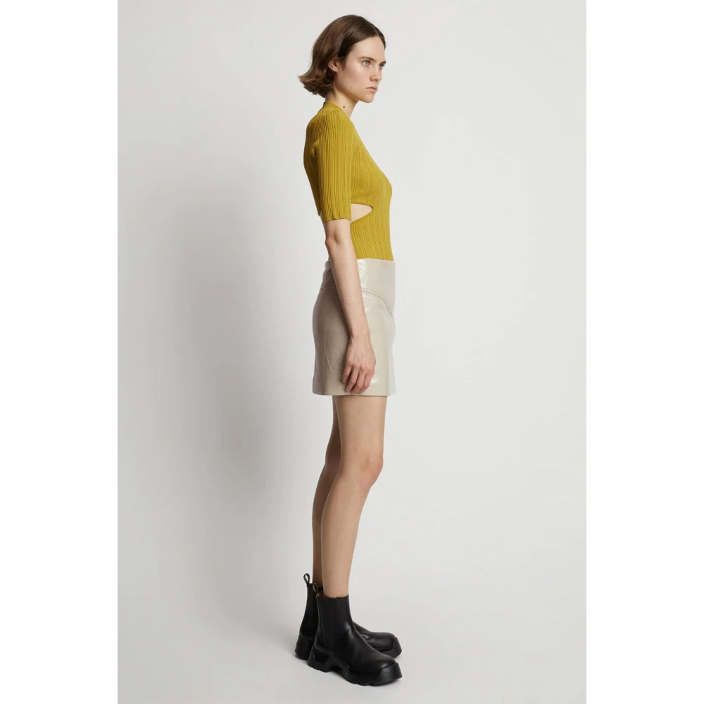Proenza Schouler Glanzende Effect Mini Rok White Dames