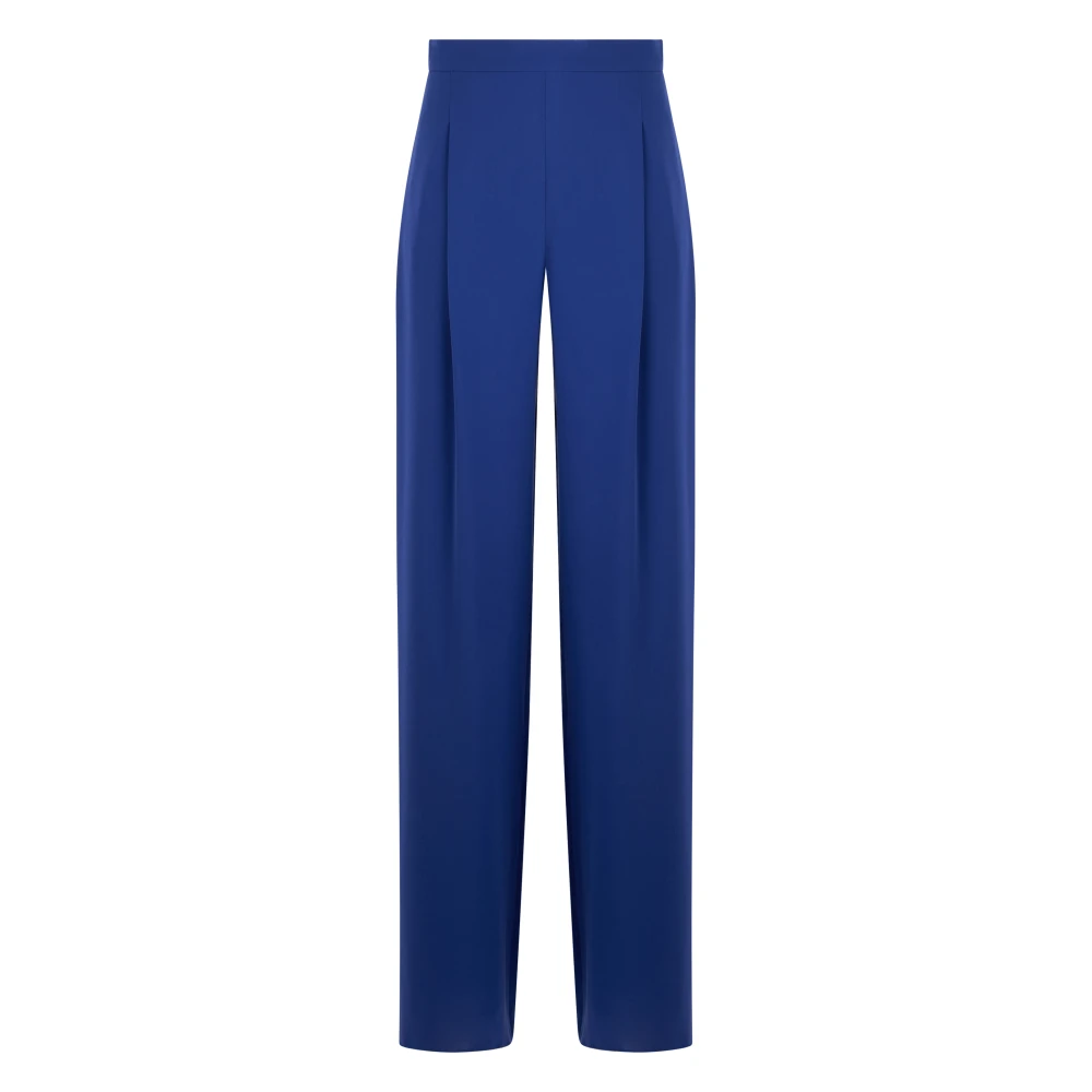 Max Mara Studio Blue Straight Trousers, Female, M, Lightweight Cady Trousers