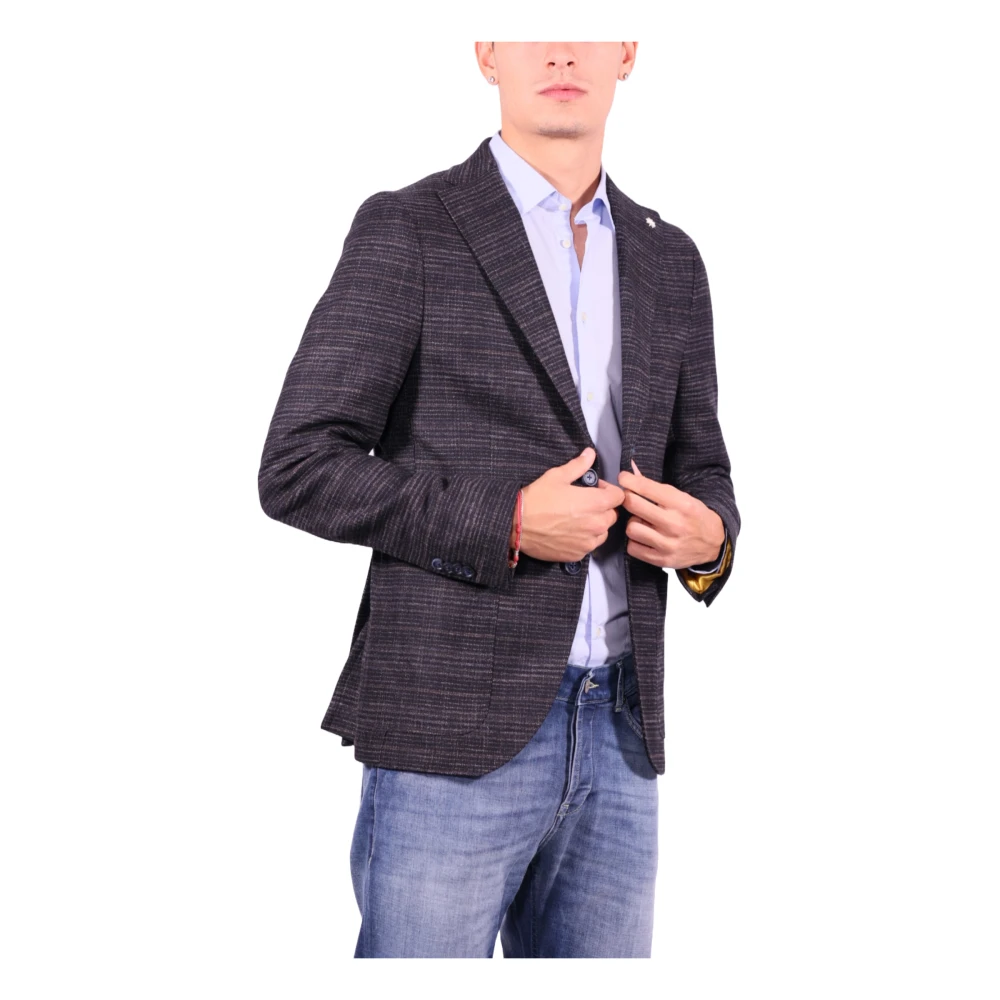 Manuel Ritz Blauw Wollen Katoenen Jas Blue Heren