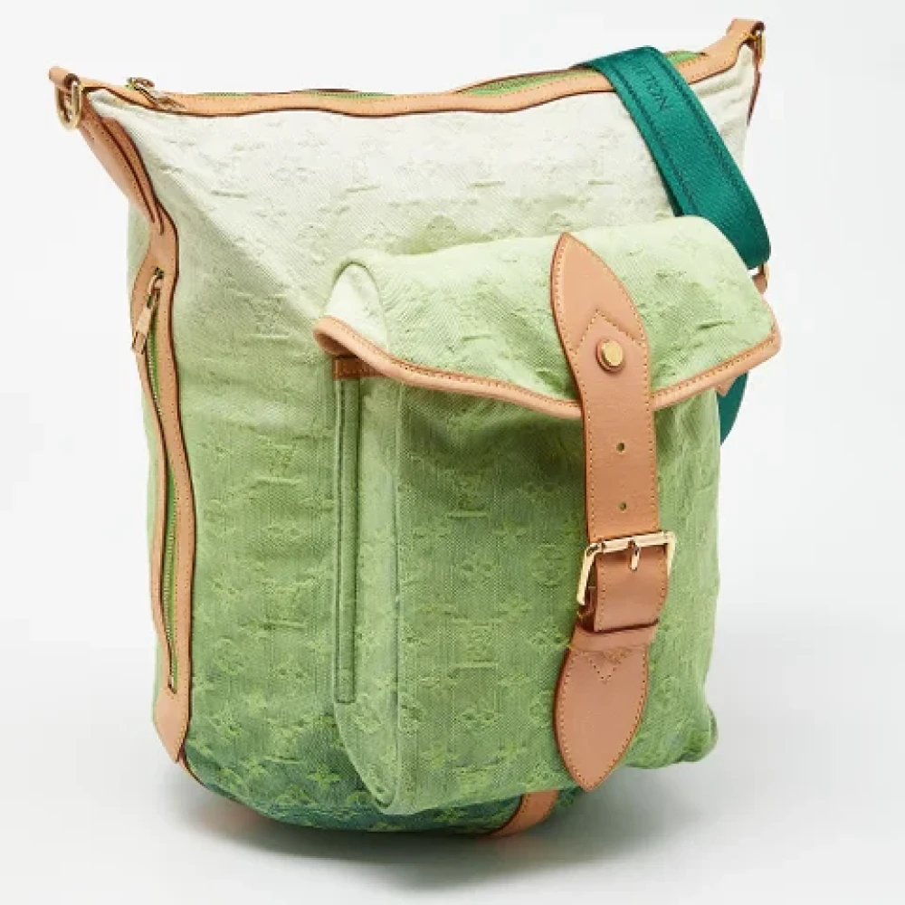 Louis Vuitton Vintage Pre-owned Denim handbags Green Dames